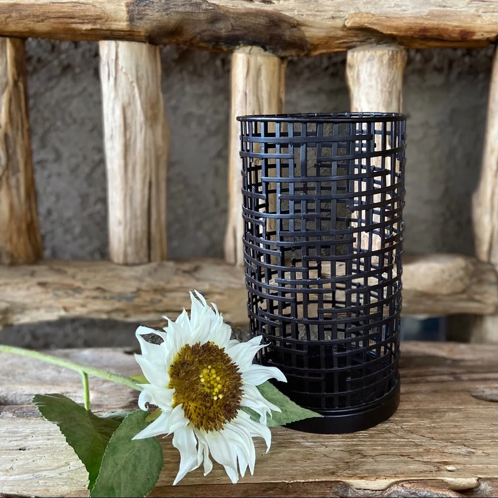 Metal Candle Holder Boho Anthropologie Vibe Industrial